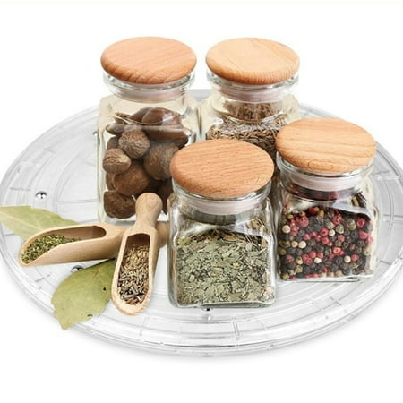 

NICEXMAS 1Pcs Rotating Table Tray 22.8X22.8X1.5In Acrylic 360 Degree Rotating For Spice Holder