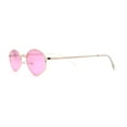 thumbnail image 4 of Narrow Hexagon Hippie Color Lens Metal Rim Dad Shade Sunglasses Gold Pink, 4 of 4