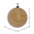 thumbnail image 2 of Vickerman 4" Tan Wood Grain Ball Ornament, 6 per Bag, 2 of 3