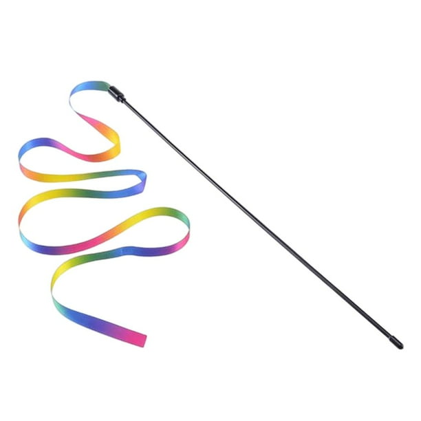 Juguetes interactivos para gatos, entrenamiento y ejercicio, palo de cinta arcoíris, divertido juguete. Los 60cm