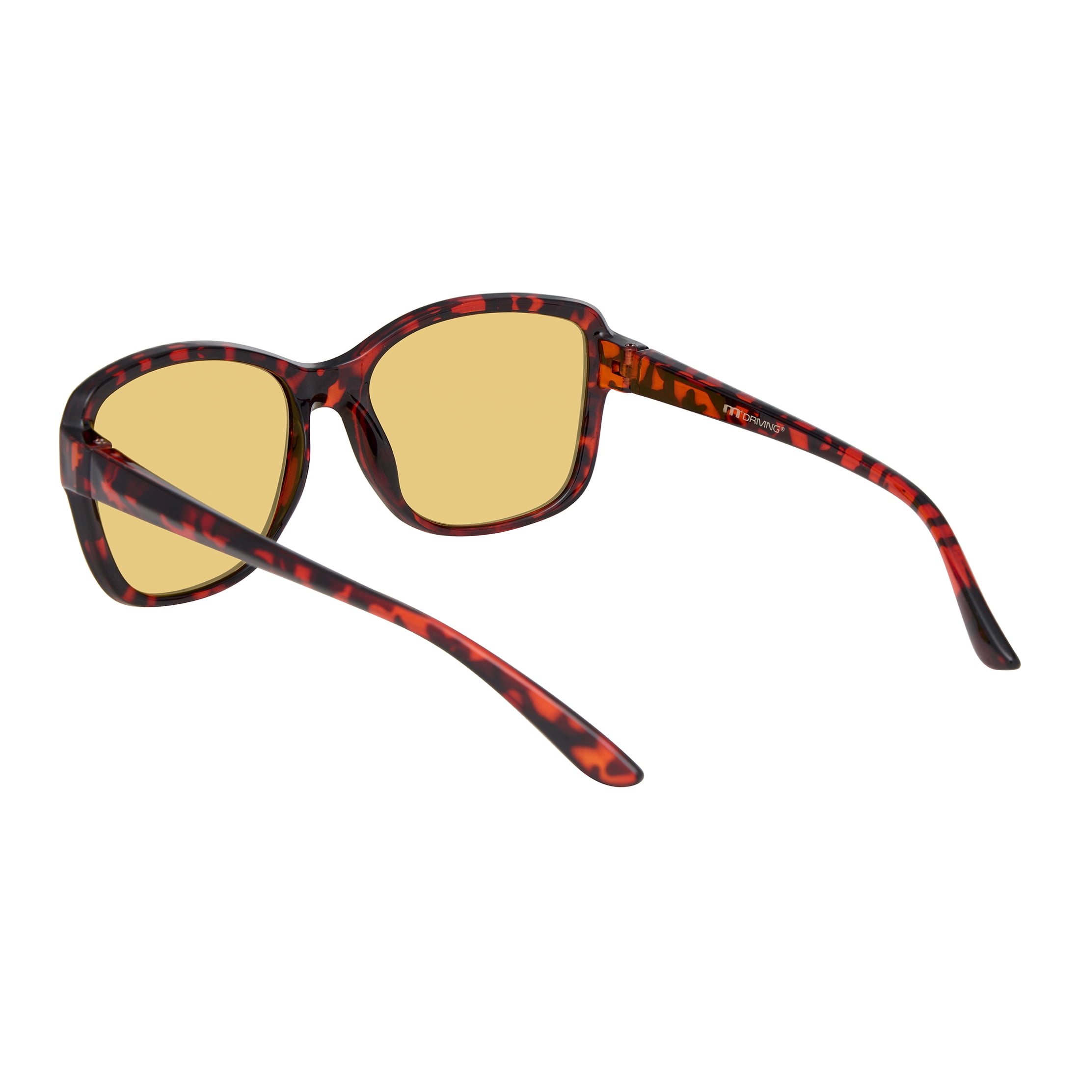 M+ Women's Tortoise Driving Glasses with High-Quality Plastic Frame and Yellow Lenses