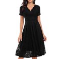 thumbnail image 2 of Viikei Plus Size Short Sleeve Dress for Women Lace Party Cocktail Prom Ballgown Vintage Dress, 2 of 9