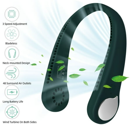 

Bladeless Neck Fan Portable Personal Fan Rechargeable Battery Operated Wearable Fan for Women Men Outdoor