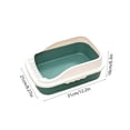 thumbnail image 3 of Plastic Cat Litter Box,12.2x8.3x6.3 Inch Open Top High-Sides Litter Pan Including Scoop,Large Odor-Free Low Entrance for Senior & All Cats,Green, 3 of 7