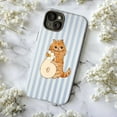 thumbnail image 5 of Blue Checkered Cat Number 6 Phone Case, Cute Cartoon Kitty with Daisy Flowers, Fun Animal Birthday Style Protective Cover for iPhone 17 16 15 14 13 12 11 Pro Plus Mini, 5 of 6