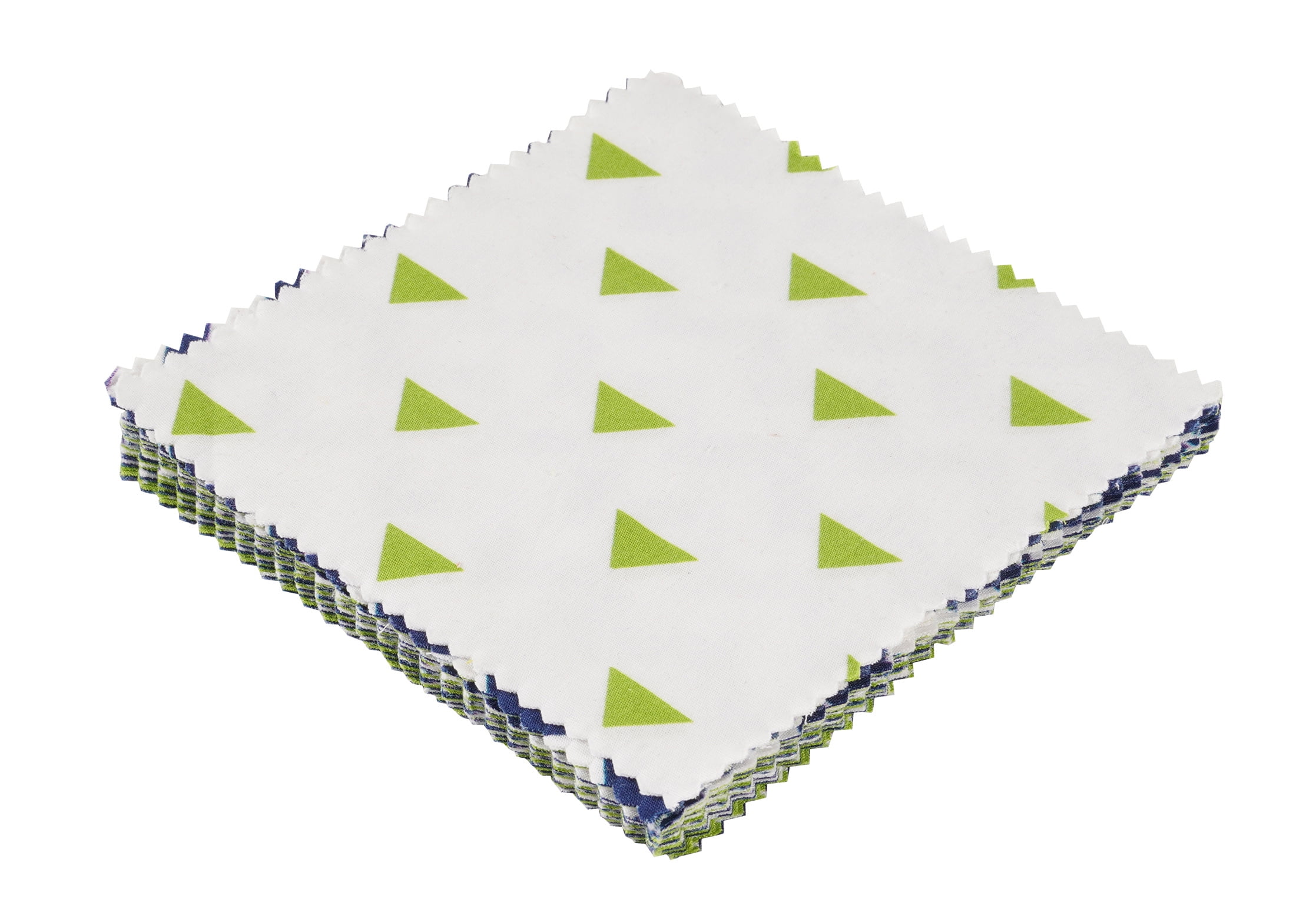 Soimoi Precut 10-inch Geometric Patterns Prints Cotton Fabric Bundle Quilting Squares Charm Pack DIY Patchwork Sewing Craft- Blue & Green