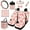 Strawberry, variant on Jeiento Pink Strawberry Car Seat Cover Full Set with 15inch Steering Wheel Cover,Car Trash Can,Seat Belts,Cup Holders,Rearview Mirror Cover,Air Vent Pocket,Keychain 15 Pcs
