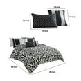 thumbnail image 6 of 7 Piece Queen Polyester Comforter Set with Large Medallion in Black and White, 6 of 6