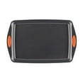 thumbnail image 4 of Rachael Ray 11-Inch by 17-Inch Yum-o! Nonstick Oven Lovin’ Crispy Baking Sheet, Cookie Pan, Gray with Orange Handles, 4 of 6