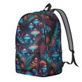 thumbnail image 2 of Mushroom and Forest Black Pattern Backpack for School, Cute School Bag with Adjustable Shoulder Straps and Padded Back, 15.7"x11.8"x5.5", 2 of 5