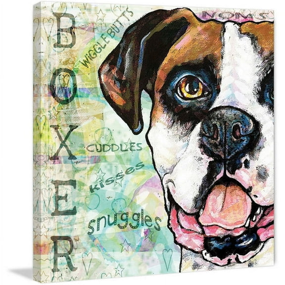 "Pop Art Boxer Mugshot" Painting Print on Wrapped Canvas