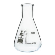 12PK Erlenmeyer Flasks, 50mL - Borosilicate Glass - Narrow Neck Flasks, Conical Flasks, Glass Flasks - Eisco Labs