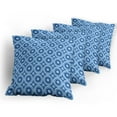 thumbnail image 5 of Ambesonne Blue Throw Pillow Cover 4 Pack, Retro Pattern Revival Tile, 16", Blue Pale Blue, 5 of 7