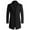 Black, variant on SWSMCLT Men's Long Trench Coat Pea Coat Fall Spring Winter Warm Thick Fashion Wool Blend Lapel Business Casual Single Breasted Long Sleeve Slim Fit Overcoat Black 40