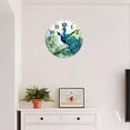 thumbnail image 4 of 12 Inch Wall Clock Battery Operated Silent Clock Decorative for Office, Kitchen, Outdoor, Living Room，Drawing Peacock Watercolor Cute Pattern, 4 of 4