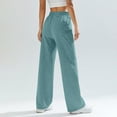 thumbnail image 5 of Hearthz Women's Wide Leg Sweatpants High Waist Baggy Flared Pants Drawstring Athletic Joggers Sweat Pants Mint Green,L, 5 of 6