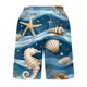 thumbnail image 5 of Puntoco Pantalones Cortos Con Estampado Hawaiano Para Hombre, Pantalones Cortos Con Bolsillo Y Cordón, Color Xl, 5 of 5