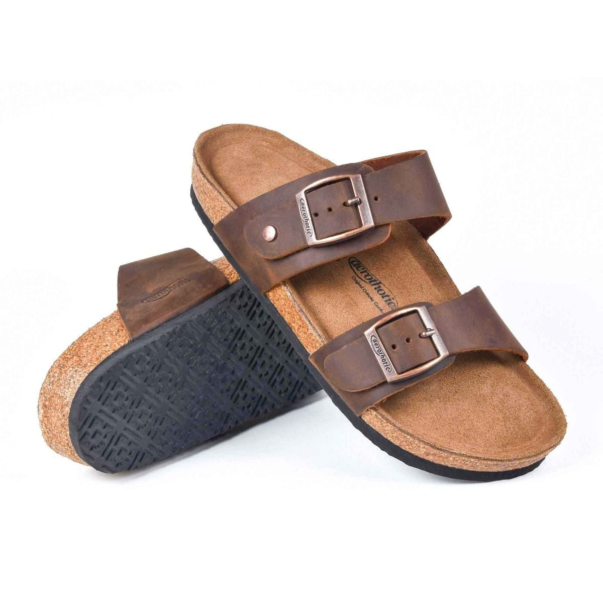 two strap leather sandals