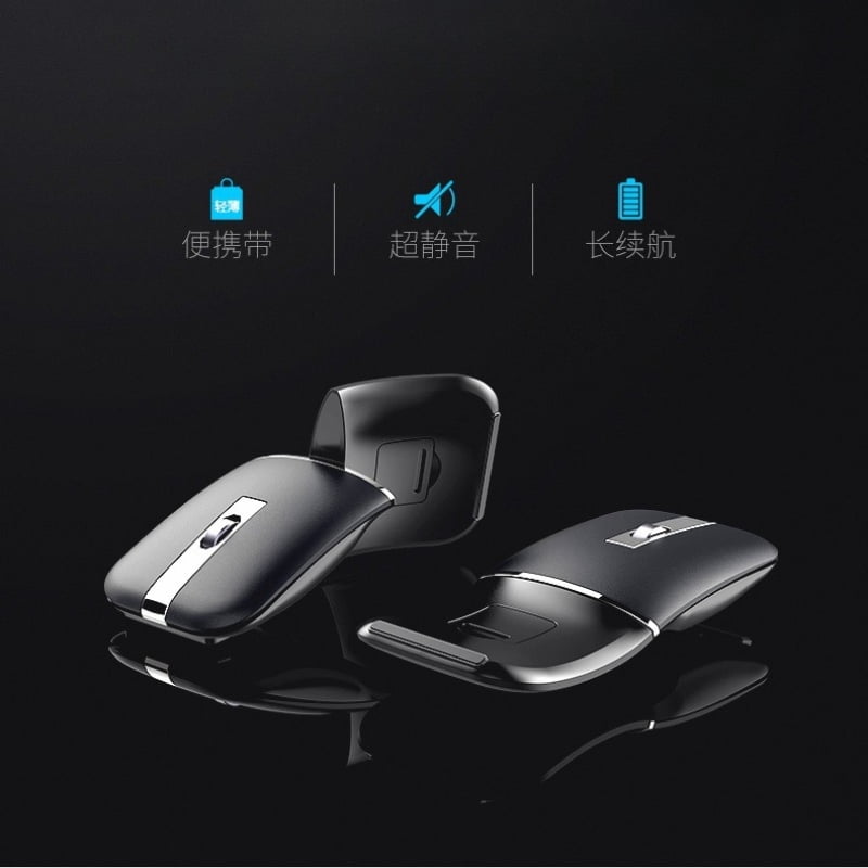 Dual Mode Wireless Bluetooth Mouse, Rechargeable Ultra Slim Silent Computer Mouse for Laptop PC