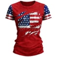 thumbnail image 3 of Women's 250th Anniversary Patriotic T-Shirt - Distressed American Flag Graphic Tee - Short Sleeve Crew Neck Top - USA Independence Day 2026 Casual Shirt Deep Red XL, 3 of 6