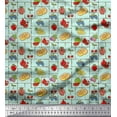 thumbnail image 1 of Soimoi Rayon Crepe Fabric Mix Fruits Printed Fabric 1 Yard 46 Inch Wide, 1 of 3