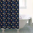 thumbnail image 4 of Dark Blue Christmas Gingerbread Pattern Shower Curtain 36"x72" ,Bathroom Decorative Shower Curtains Set with 12 Hooks,Modern Waterproof Washable Shower Curtain, 4 of 6