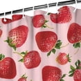 thumbnail image 3 of Red Strawberry Plants Fruit Pink Pattern Shower Curtain 84"x72" ,Bathroom Decorative Shower Curtains Set with 12 Hooks,Modern Waterproof Washable Shower Curtain, 3 of 6
