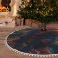thumbnail image 6 of Rocae Garden Meditating Weasel for Christmas Tree Skirt with Pom Pom Trim for Holiday Party for Holiday Home Decor Indoor Outdoor-30", 6 of 7