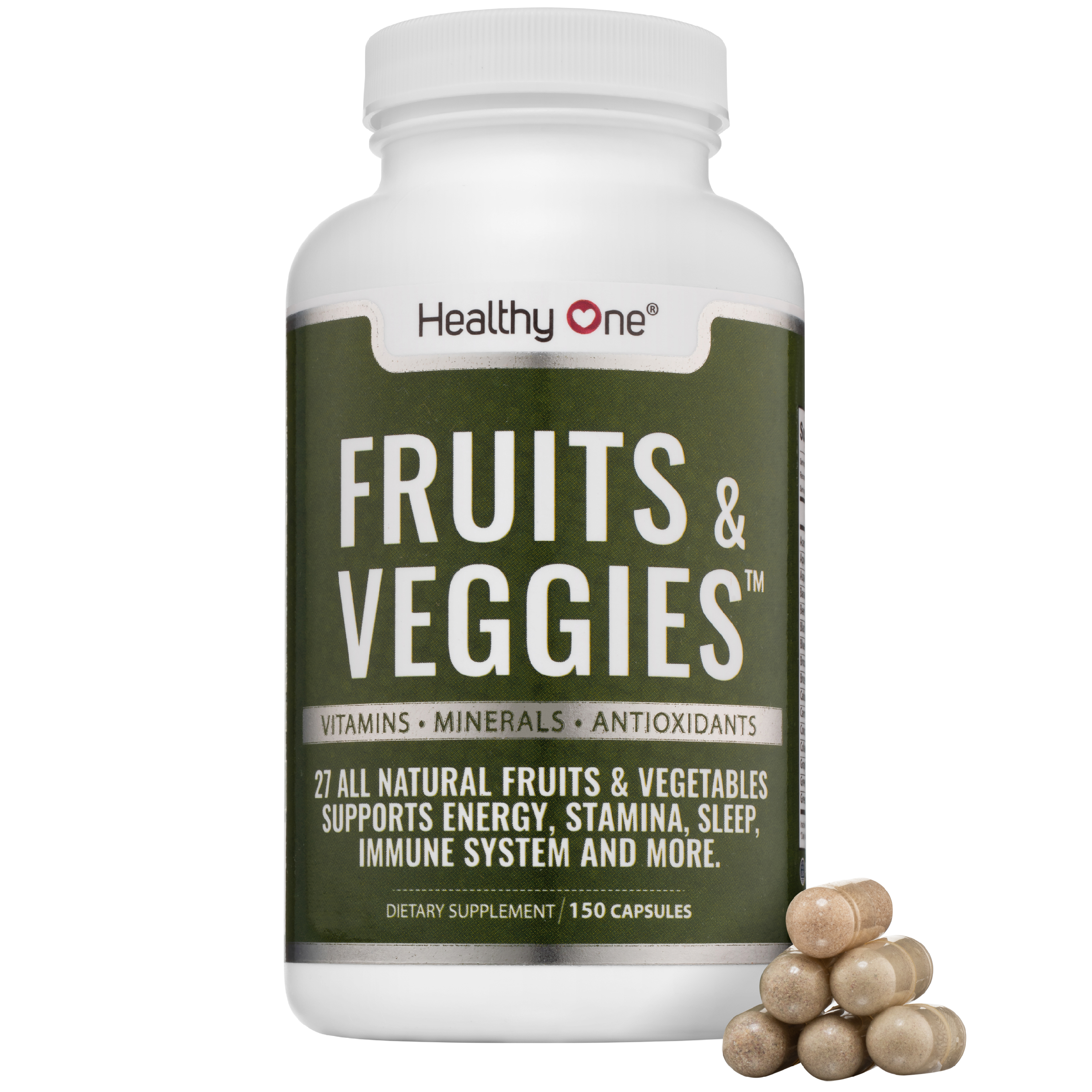 The Vitamin Kitchen Fruit and Veggie Supplements-90 Fruits, 90 Veggies  Capsules to Boost Energy Level - Whole Food Fruits and Vegetable from Super