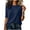 Navy, variant on Women's Crew Neck Mid-Length Sleeve T-Shirt, Solid Color Semi-Fit Top, Simple Classic Casual Wear for Spring & Summer White S