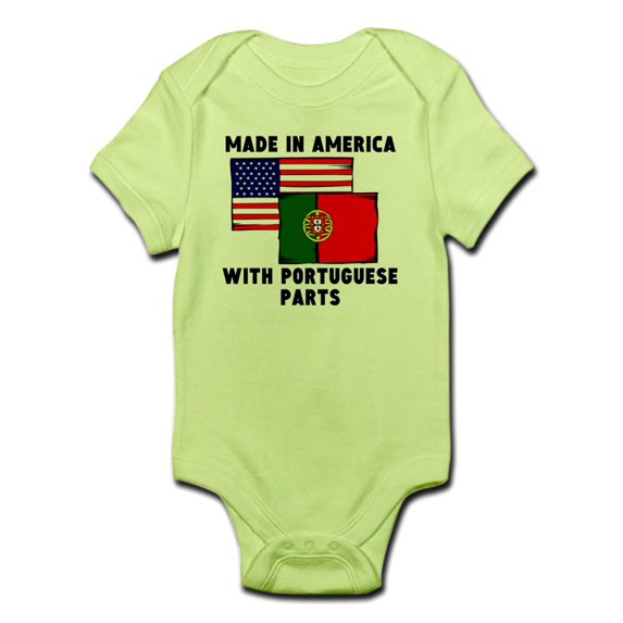 CafePress - Made In America With Portuguese Parts Body Suit - Baby Light Bodysuit