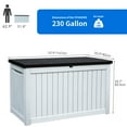 thumbnail image 5 of Dextrus Extra Large 230 Gallon Outdoor Storage Deck Box for Patio Cushions, Yard Implements, and Sports/Pool Gear, Durable Weatherproof Resin, Secure Locking Mechanism (Black&White 2), 5 of 7