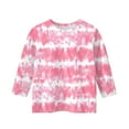 thumbnail image 4 of CCRFTGI Shirts for Girls 10-12 Ropa Ninas 10/12 Y Crew Neck Tween Girls Tops Tie Dye 3/4 Sleeve Shirts Spring Size 10 Girls Clothes Pink 7-8 Years, 4 of 5
