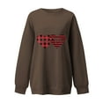 thumbnail image 3 of Crewneck Sweatshirts for Women Valentine's Day Cute Funny Graphic Print Pullover Tops Casual Long Sleeve Shirt(Brown,L), 3 of 3