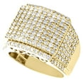 thumbnail image 3 of 10K Yellow Gold Round Diamond Square Statement Band 17mm Pave Pinky Ring 2.78 CT, 3 of 5