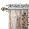 thumbnail image 4 of Blue Texas Star Curtain Valances Set Vintage Blue Star Berry Brown Beige Wood Grain Kitchen Curtains 36&nbsp;inch Length Rod Pocket Valance and Tiers 3 Piece Set Small Bedroom Bathroom Laundry Decor, 4 of 9