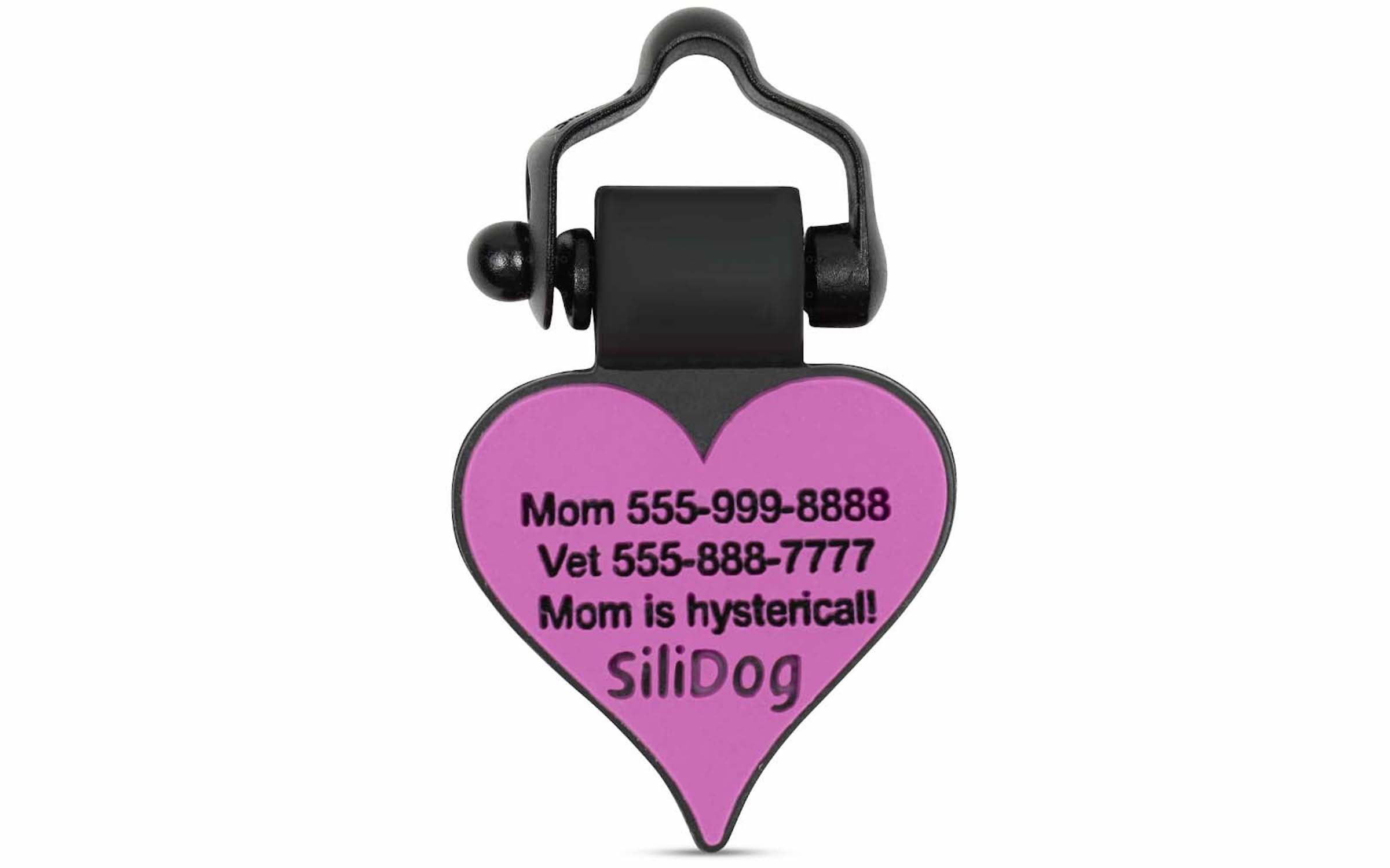 SiliDog 100% Silicone Pet Tags Purple Heart