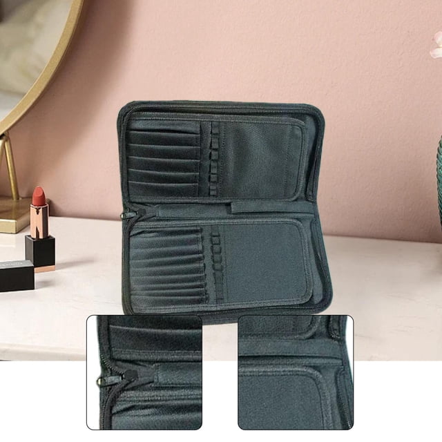 Organizador de almacenamiento para pinceles, estuche de tela Oxford, estuche para lápices y bolígrafos, para manicura, salón, crochet, para exteriores