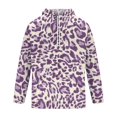 thumbnail image 6 of KLHDSF Men's Vintage Leopard Print Hooded Sweatshirt with Single Pocket Drawstring Hood Ribbed Cuffs Hem Fall Winter Street Athletic Top for Men Purple XXL, 6 of 8