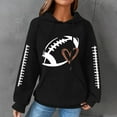 thumbnail image 2 of Holzkary Game Day Hooded for Women Funny Football Graphic Shirt Waffle Knit Game Day Pullover Hoodies Long Sleeve Sweatshirt Knit Hoodie Sweatshirt Football Graphic Sweater Football Pullover Black M, 2 of 5