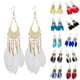 thumbnail image 3 of Mujeres Boho largo de plumas de borlas pendientes de joyería de la vendimia de perlas cuelgan pendientes colgantes, 3 of 3