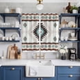 thumbnail image 2 of Curtains 84 Inches Long 2 Panels, Turquoise Beige Boho Grommets Window Treatment Curtain, Vintage Ethnic Tribal Southwestern Thermal Curtains Drapes for Living Room/Bathroom, 2 of 9