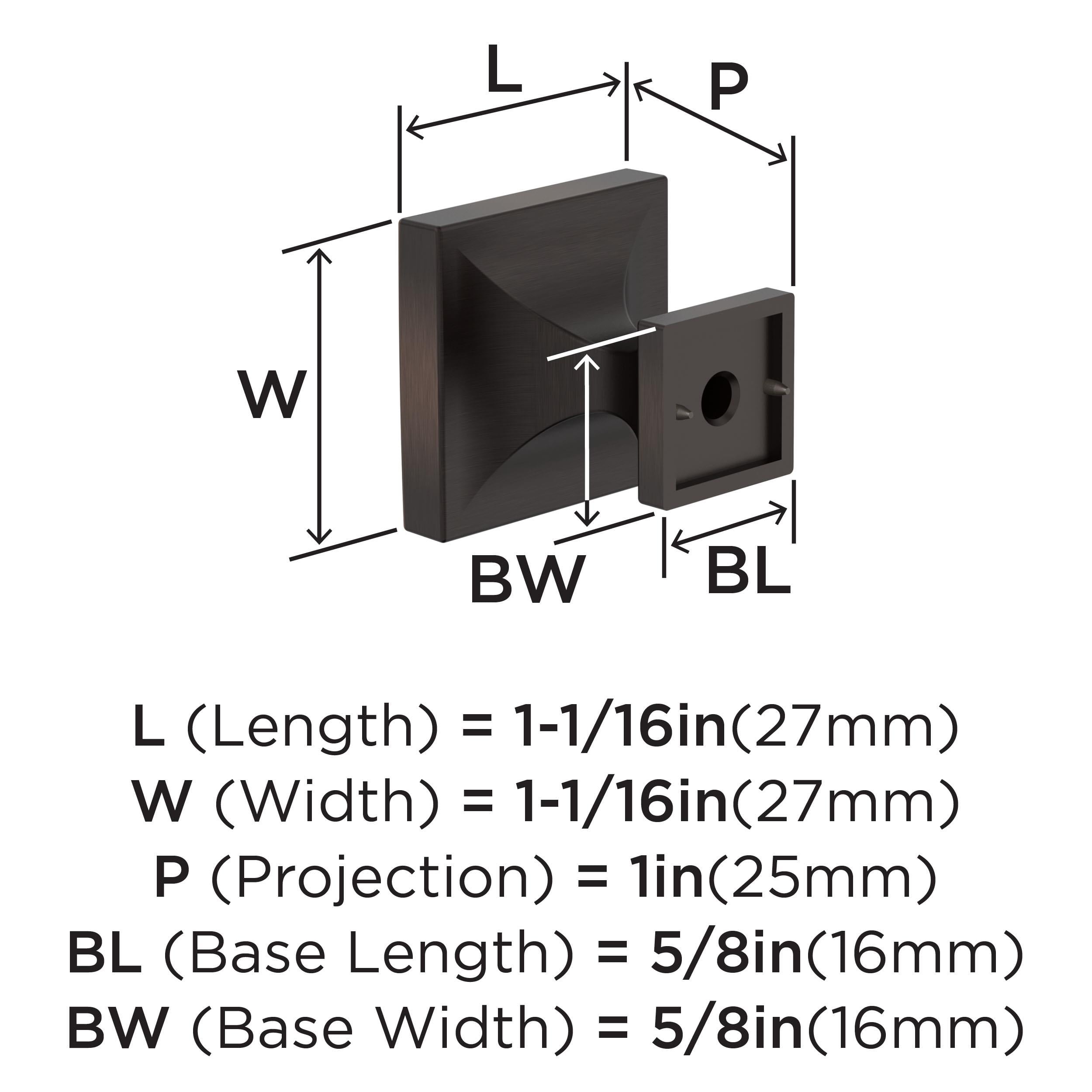 Amerock Pedestal 1-1/16 inch (27mm) Length Oil-Rubbed Bronze Cabinet Knob - 10 Pack