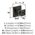 thumbnail image 4 of Amerock Pedestal 1-1/16 inch (27mm) Length Oil-Rubbed Bronze Cabinet Knob - 10 Pack, 4 of 5