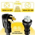 thumbnail image 4 of Cable Power Cord S7, 50 amperios, 4 m, resistente a la intemperie, 4 of 6