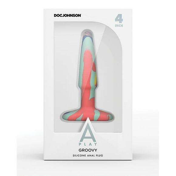 Prise Anale en Silicone Groovy 4 Pouces - Multicolore/jaune