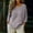 Gray, variant on Women's Casual 3/4 Sleeve T Shirts Round Neck Loose Fit Lightweight Faux Linen Blouse Summer Tunic Tops Gray L