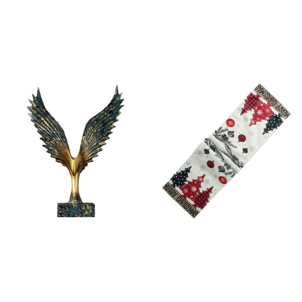 Camino De Mesa De Resina Con Alas Extendidas, Escultura Feng Shui, Adorno Decorativo De Temporada, Invierno, Reutilizable, Para árbol De Navidad, Mantel Para Armario, Mesa De Centro Navideña,