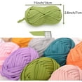 thumbnail image 4 of 2 Rolls T-Shirt Yarn Elastic Fabric Crochet Cloth Knitting Yarn, T-shirt Yarn for Hand DIY Bag Blanket Cushion Crocheting Projects, Home Decor, 100g/Roll ,32yards/Roll, 4 of 4