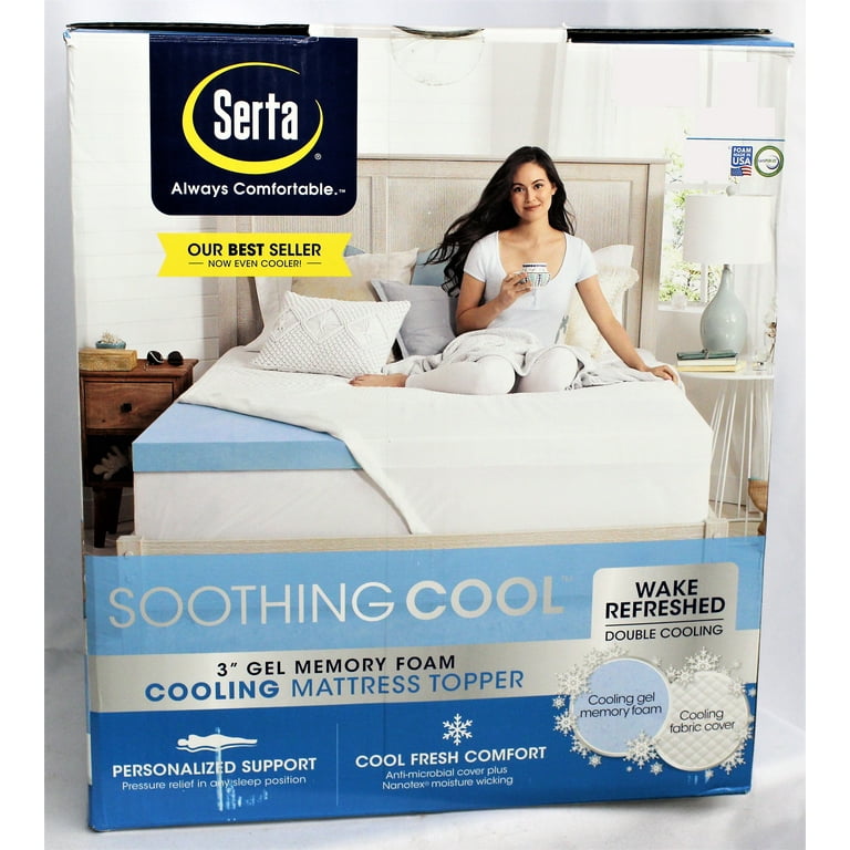 Serta 3-Inch Soothing Cool Gel Memory Foam Mattress Topper